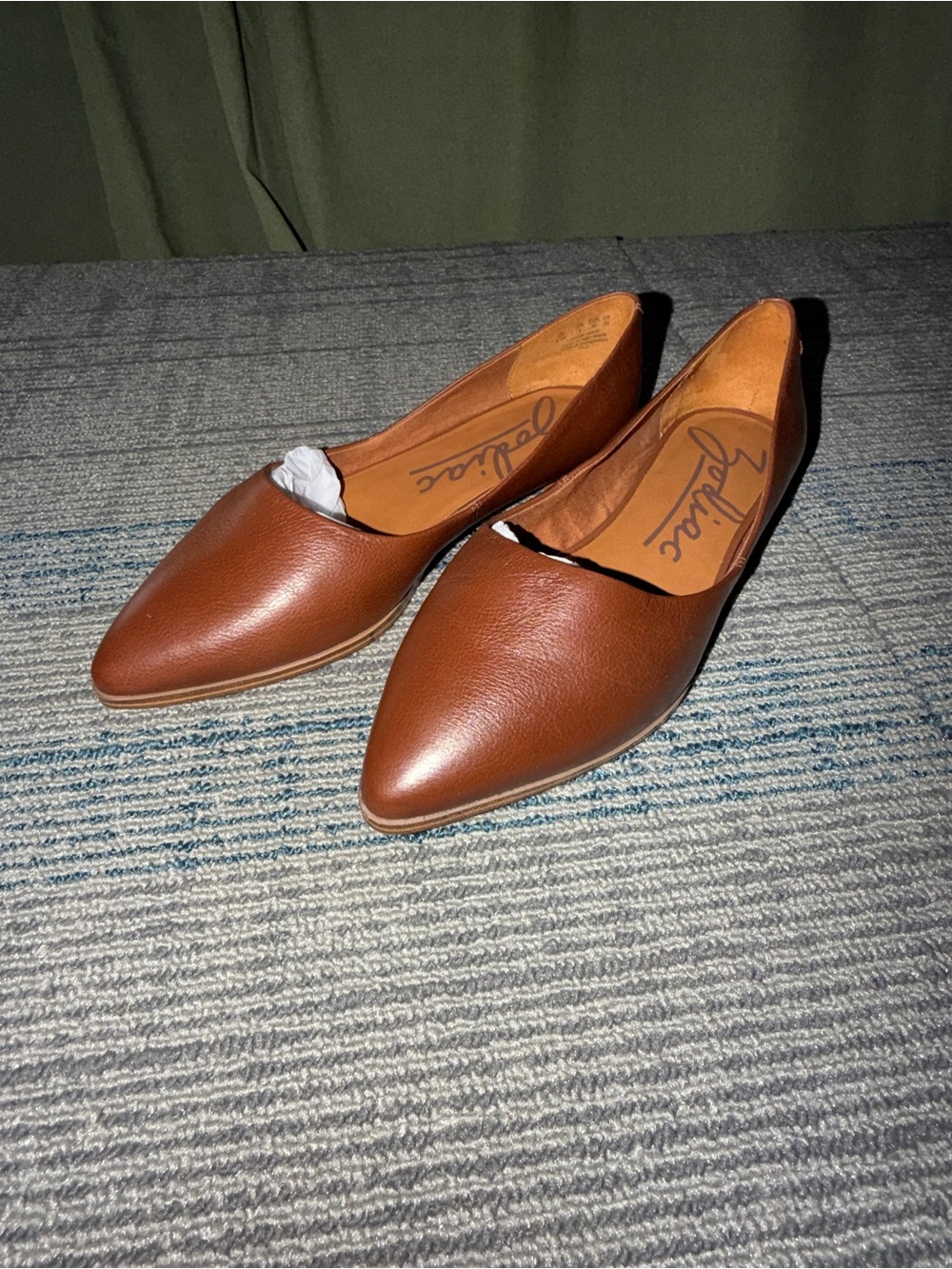 Zodiac Chestnut Brown Pointed-Toe Leather Flats